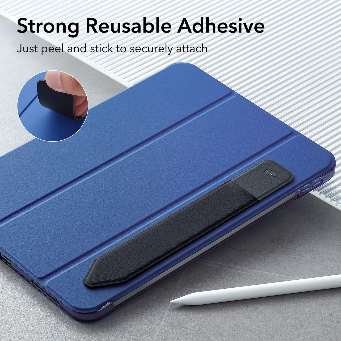 ESR Pencil Case Holder Compatible with The Pencil (Pro and 1st and 2nd Gen), Elastic Pocket for Stylus Pen [Pencil Protected and Safe] Pouch Adhesive Sleeve Attached to Case for Pencil, Black
