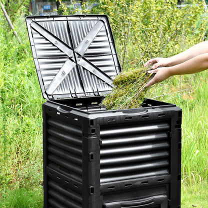 Kitchen Compost Bin, Garden Compost Bin from BPA Free Material -80 Gallon(300 L) Large Compost Bin Aerating Outdoor Compost Box Easy Assembling, Lightweight, Fast Creation of Fertile Soil ,Indoor Comp