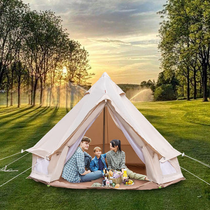 Yurt Tent,Glamping Tents Canvas Bell Tent Waterproof Camping & Glamping 4 Season Yurt 3M 2~3 Person