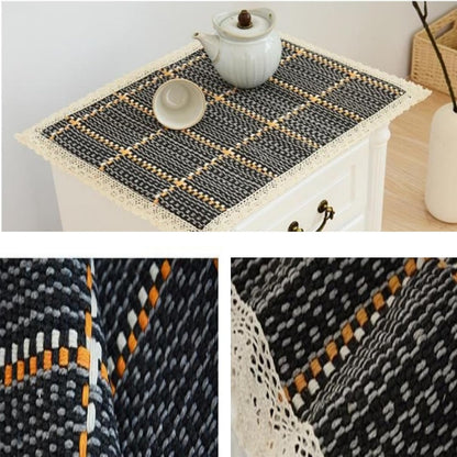15.7x17.7 Tablecloth Nightstand End Tabletop Dust Cover Night Stand Table Linen - Dark Gray