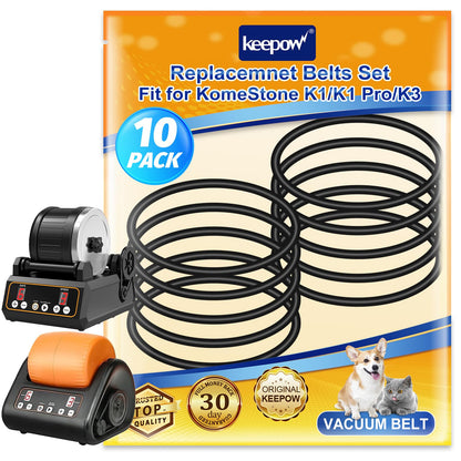 KEEPOW Rock Tumbler Belts Replacement Set Compatible with KomeStone Rock Tumbler K1 & K1 Pro & K3, 10 Pack