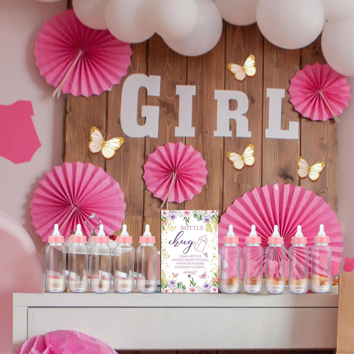 Sherr 12 Sets Pcs Safari Baby Shower Bottle Sign Wooden Jungle Animal Gift Gender Reveal Favors Bottles