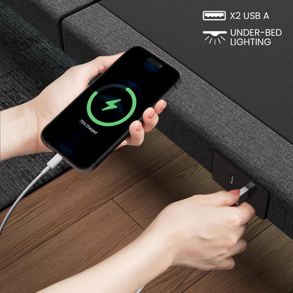 kaipuyiree Adjustable Bed Frame Queen with Massage -Wireless Remote Electric Power Bed Foundation Under-Bed Lighting | Zero Gravity | USB PortsX2 | Height Adjustable Legs