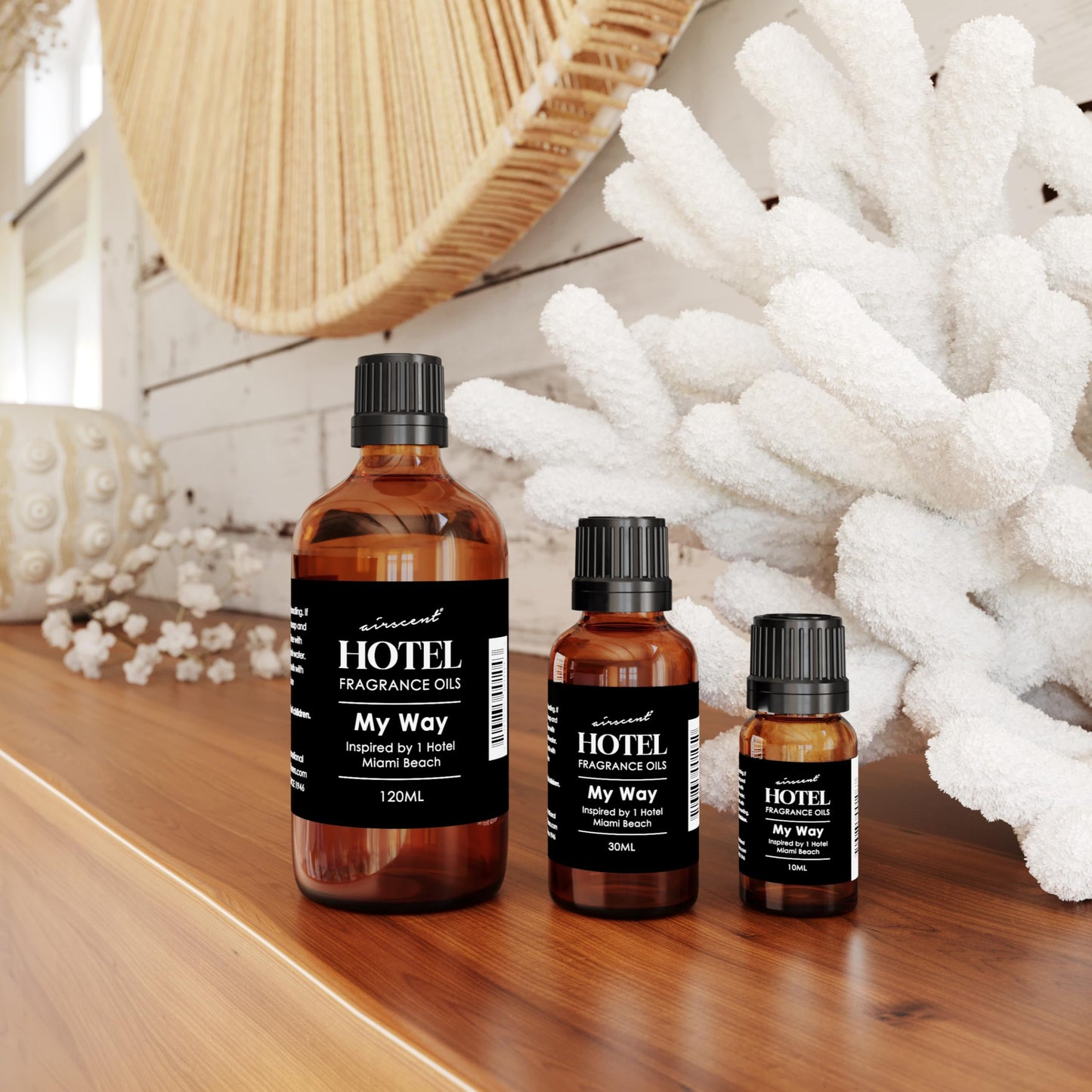 AirScent My Way Diffuser Oil Inspired by The 1 Hotel Miami Scent - Premium Fragrance Oil Blend for Ultrasonic and Waterless Diffusers and Crafting - 500 mL, 16.9 fl oz Glass Bottle