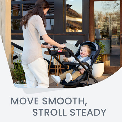 Britax Brook+ Modular Baby Stroller, Ultra-Lightweight Infant and Toddler Stroller with SafeWash Insert and 4 Ways to Stroll, Graphite Onyx