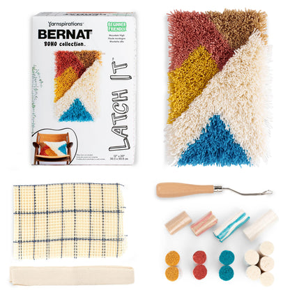 Bernat Latch It Boho Collection Mountain High 1 Pack of 12X20 Kit, Great for Pillows, Wall Hangings and More!