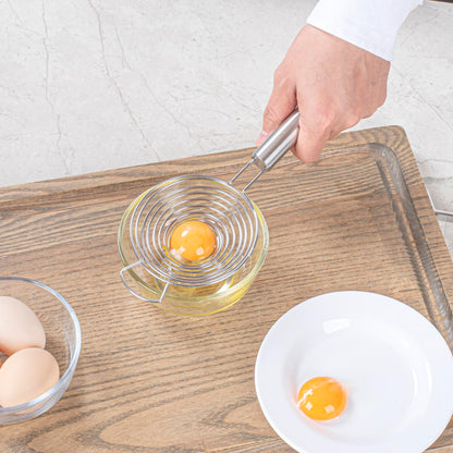 Restaurantware Met Lux 10.2 Inch x 3.5 Inch x 2 Inch Egg Separator 1 Spiral Egg White Separator - With Hanging Hole Dishwasher-Safe Stainless Steel Egg Yolk Separator For Kitchen