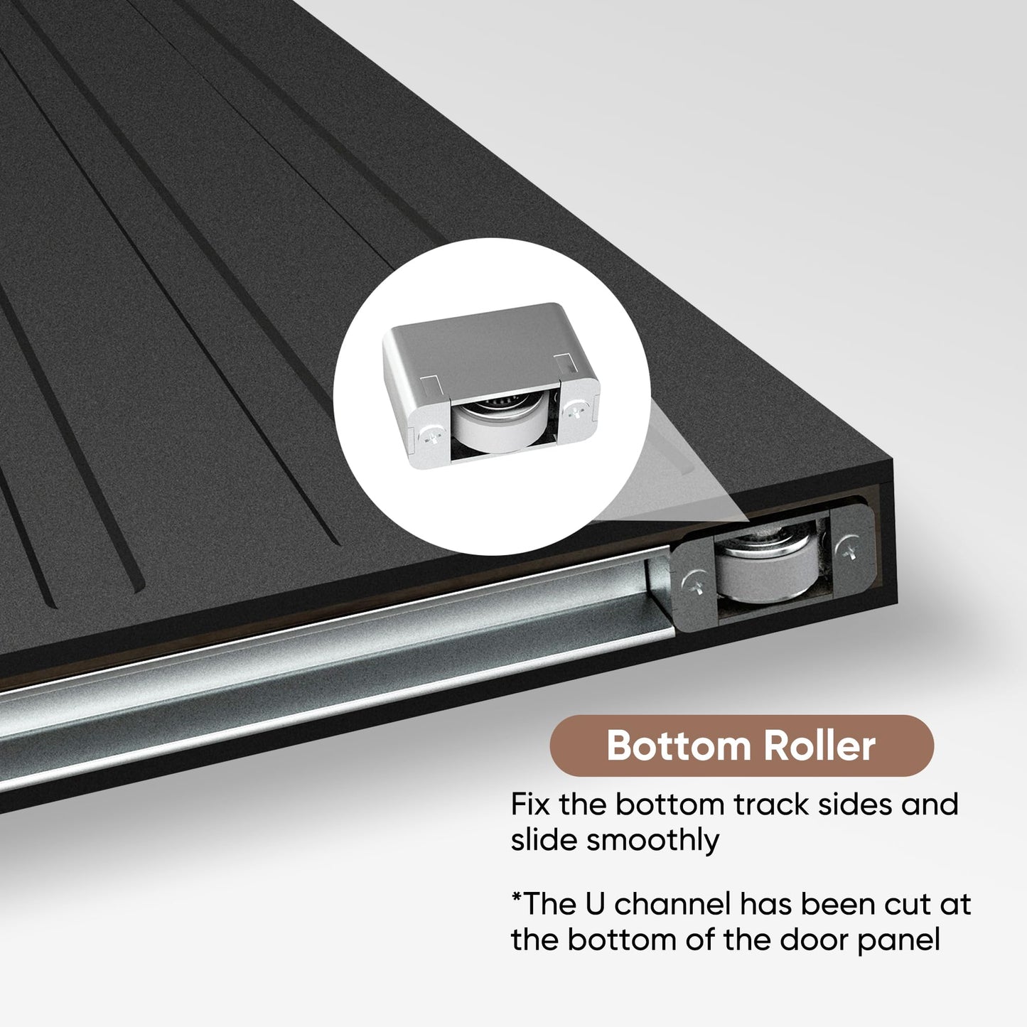 JUBEST 36"x84" Concealed Sliding Barn Door with Soft Close Hardware Kit, Black Hidden Door for Opening 32"-34"x80", Waterproof and Modern, Smooth Sliding, for Interior Using, Widely Used