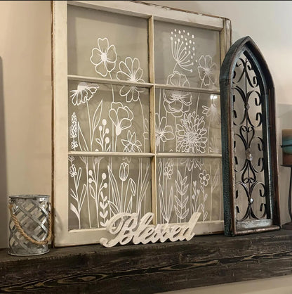 Large Flower Stencils for Walls Wildflower Stencil Reusable Floral Stencils for Painting on Wood Fence Canvas Fabrics Furniture