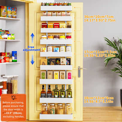 Moforoco 9-Tier Over The Door Pantry Organizer, Pantry Organization and Storage, Black Hanging Basket Wall Spice Rack Seasoning Shelves, Home & Kitchen Bedroom Bathroom House Essentials