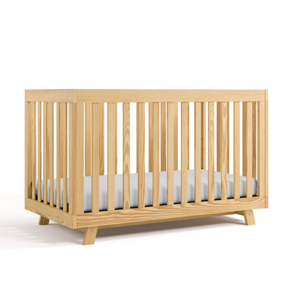 Storkcraft Beckett 3-in-1 Convertible Crib – GREENGUARD Gold Certified, Fits Standard Crib Mattress, Converts to Toddler Bed and Daybed, 4 Mattress Heights, Grow-with-Me Design (Natural)