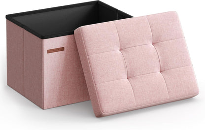 12.2 16.1 12.2 Inches, 286 lb ULSF102R01 SONGMICS MAZIE Collection - Small Folding Storage Ottoman, Foot Rest Stool, x