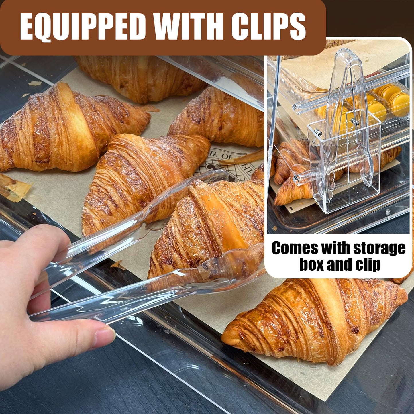 2PCS 3-Tier Commercial Countertop Bakery Display Case with Rear Doors, 20.9 x 17.3 x 16.7 inches, Clear Countertop Cabinet for Pastries and Desserts