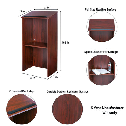 OEF Furnishings CoreEssential Series Commercial-Grade Floor-Standing Lectern (Mahogany)