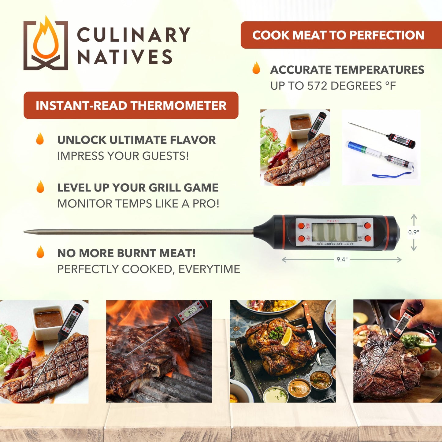 Smoker Gloves and Meat Claws | Instant-Read Thermometer | No.1 Silicone Smoker Gloves & Pulled Pork Claws | Heavy-Duty Heatproof BBQ Mitts and Meat Shredders for Barbecue, Grilling, Smoking, Shredding
