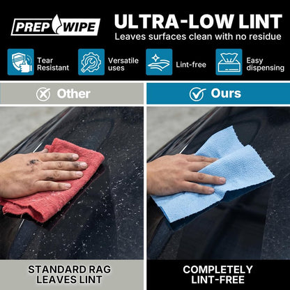 Lauco Prep Wipe Lint-Free Towels – Heavy Duty Nonwoven Cleaning Cloths for Automotive, Industrial & Household Use, Disposable Shop Rags, 300 Pack, 9 x 17 Inch Blue