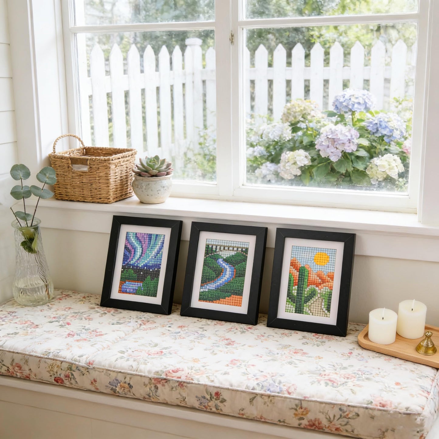 Apomelo 10pcs Small Diamond Art Kits Landscape, Round Drill Small Diamond Art Kits for Adults Beginners, MIni Diamond Art for Home Wall Desktop Decor, 6X8 inches