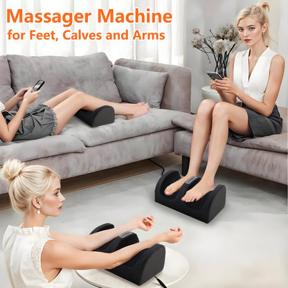 Shiatsu Foot Massager with Heat,Foot and Calf Massager with Roller, Deep Massage for Relaxation, Plantar Fasciitis Relief, Promotes Blood Circulation, Gifts for Women & Men(Black)