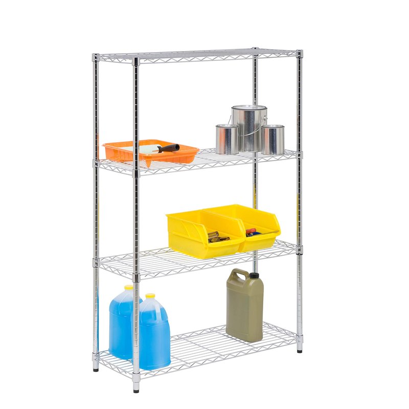 Honey-Can-Do SHF-01906 4-tier chrome shelving unit-250 lbs, 4-Tier
