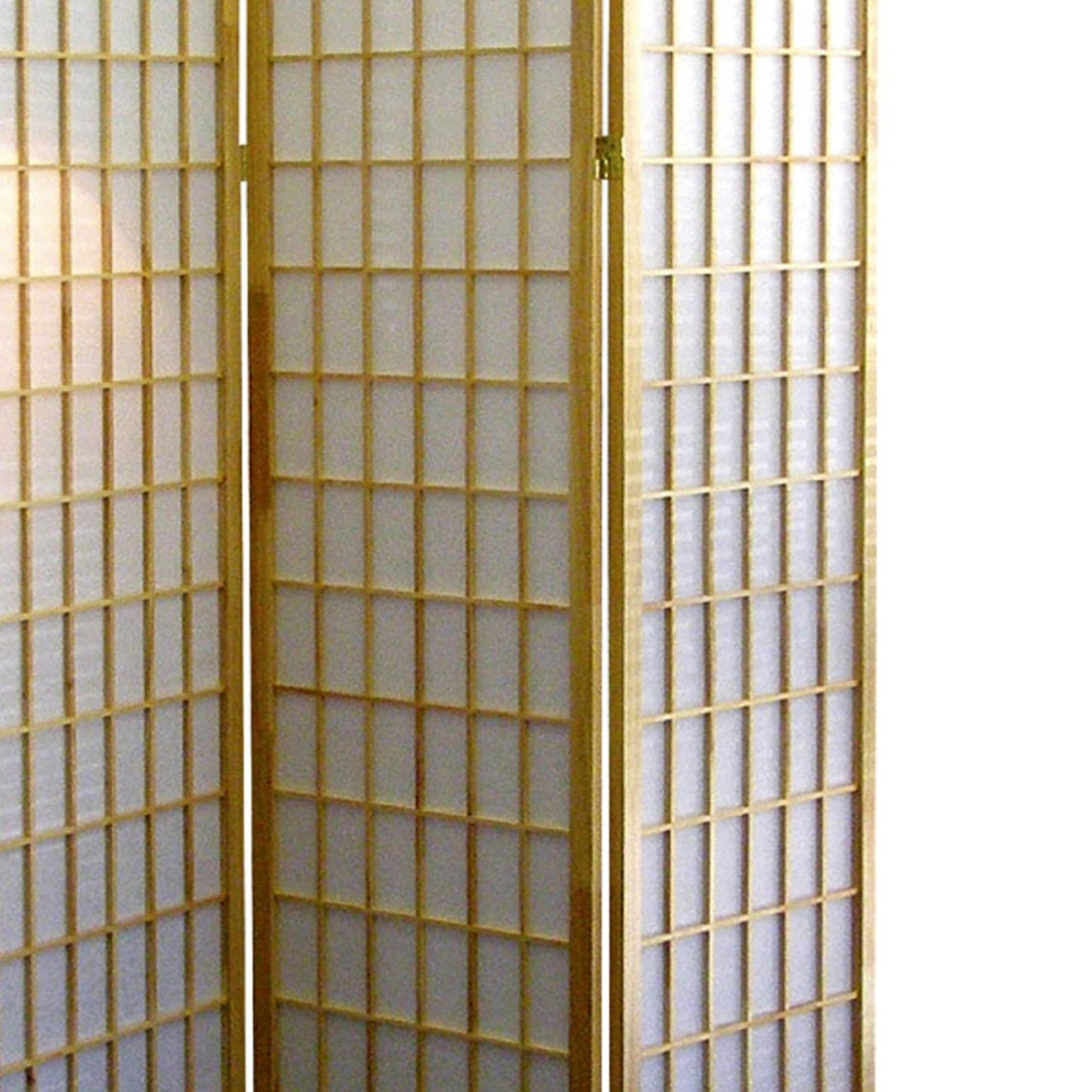 70" Tall 3 Panel Screen, Room Divider, Japanese Style with Natural Wood