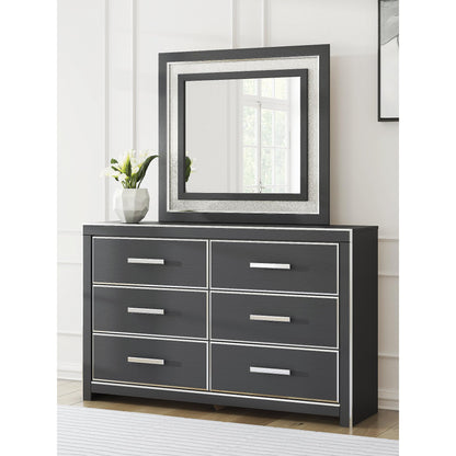Signature Design by Ashley Ravalori Contemporary 6-Drawer Dresser with Wood Finish, Black