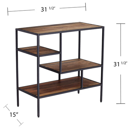 SEI Furniture - Mathry Reclaimed Wood Shelf - Natural - Reclaimed Wood & Iron Metal - Rustic Design - Ideal for Home Offices, Living Rooms, Dens, 31.5" W x 15.75" D x 31.5" H (HZ1058238)
