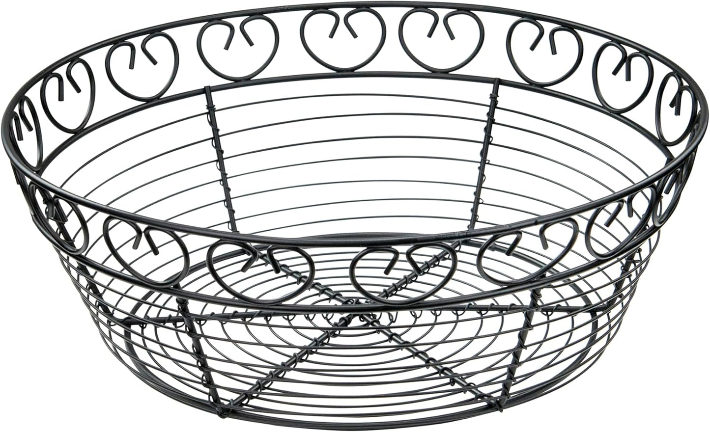 Winco Wire Fruit Basket, Black, 10-Inch by 3-Inch