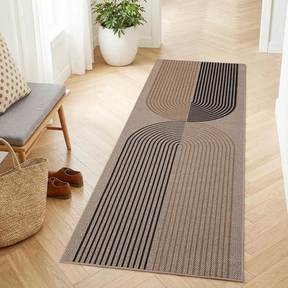COZYLOOM 2x6 Striped Kitchen Rugs Non Slip Washable, Easy Jute Runner Rug for Hallway, Non Shedding Stain Resistant
