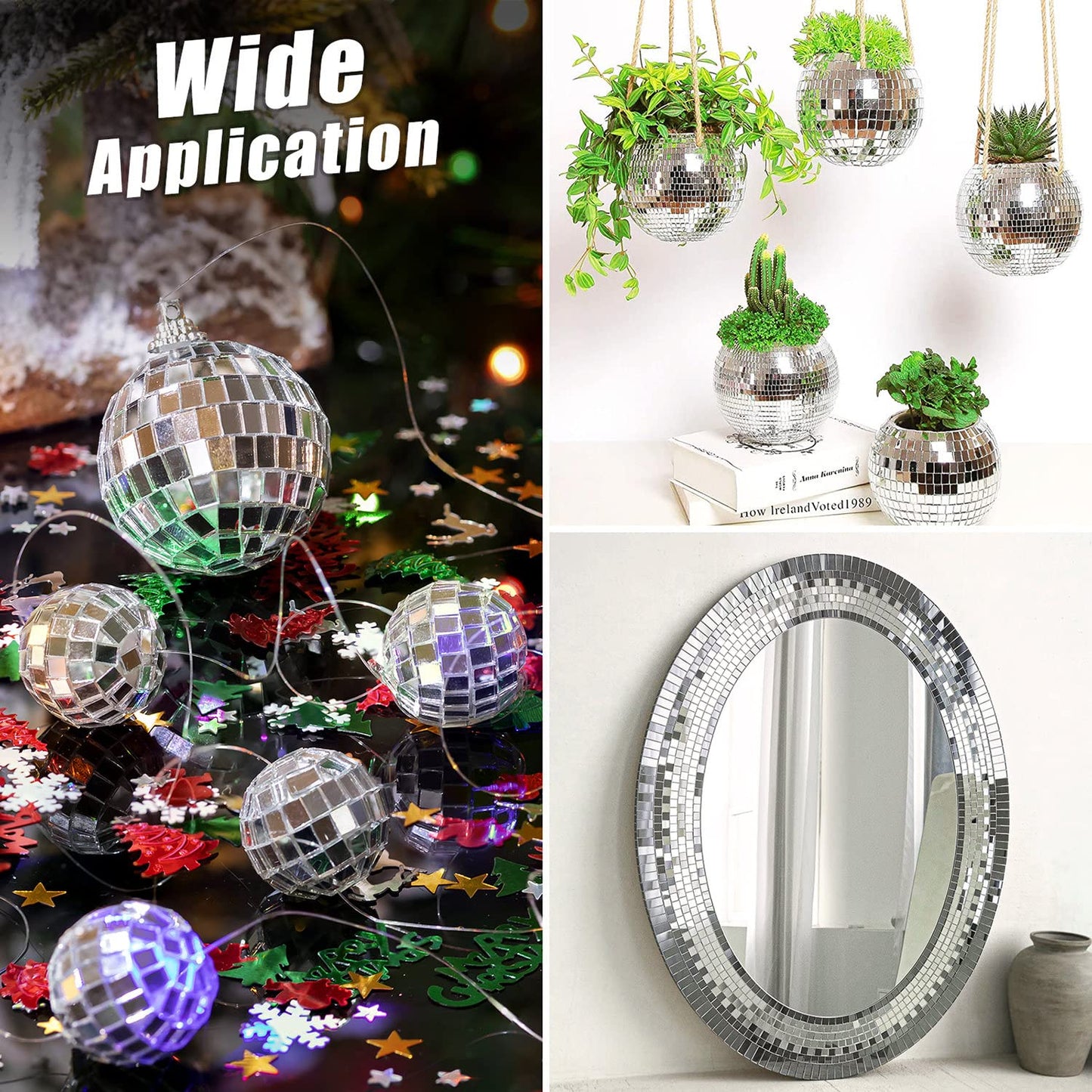 10800pcs Mirror Mosaic Tiles, 5 x 5mm Self-Adhesive Disco Tiles, Square Mirror Disco Tiles, 4D Disco Ball Stickers for DIY Crafts and Party Decorations