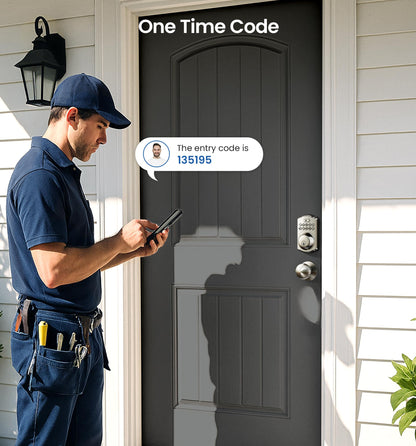Veise Keyless Entry Door Lock with 2 Knobs, Electronic Backlit Keypad Deadbolt with Handle Set, Auto Lock, One-time Codes, Smart Deadbolt for Front Door, Easy Installation, Matte Black
