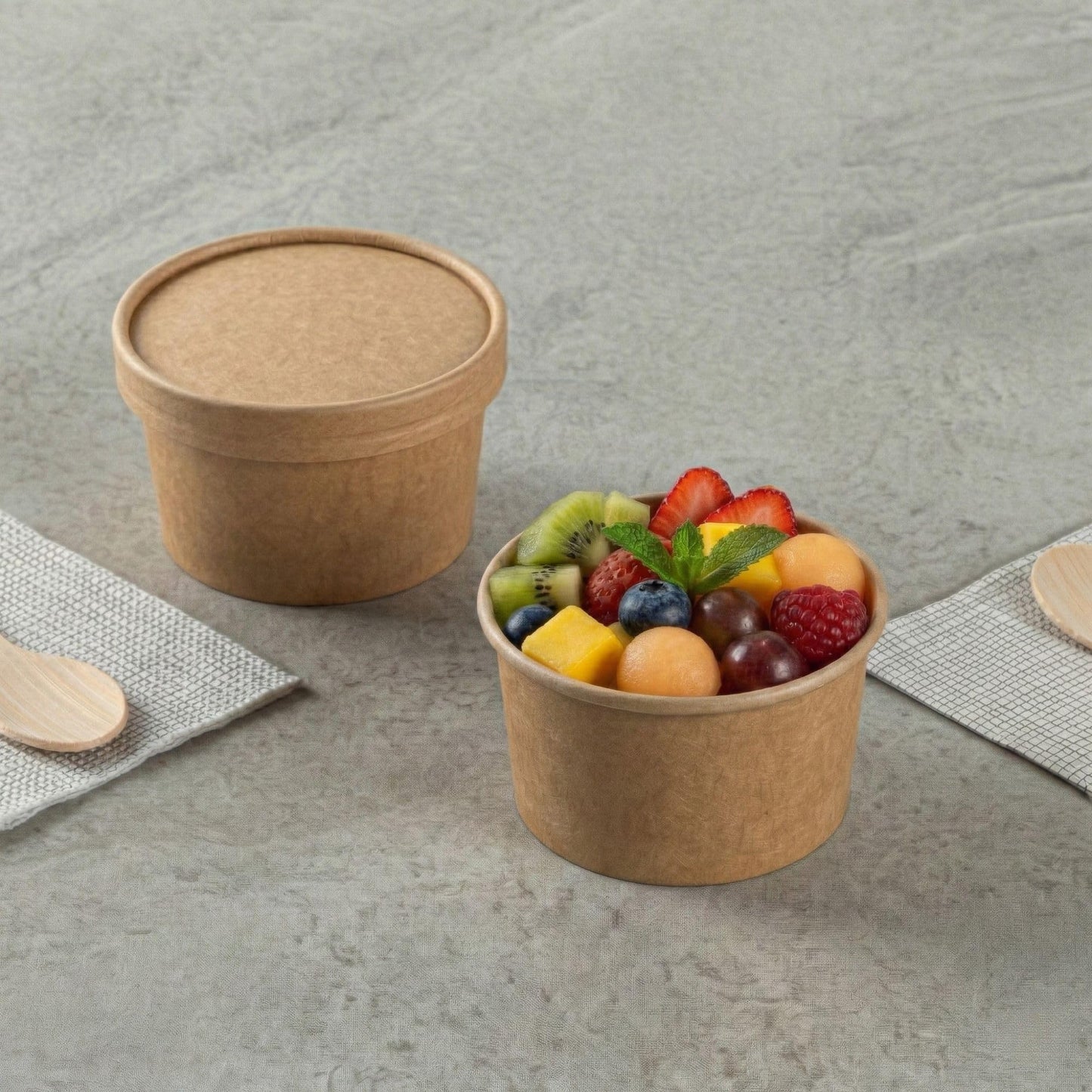 Restaurantware Kraft 50 Count To Go Cup Disposable 3 x 3 x 1.8 Inches Paper Mini Cup Grease-Resistant Cup Recyclable Durable Design