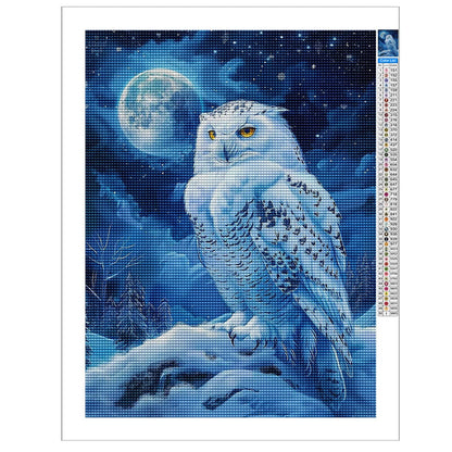 Diamond Painting Kits for Adults Owl on Snowy Mountain DIY 5D Diamond Art Kits for Beginners Full Drill Diamond Crystal Craft Kits for Home Wall Art Bedroom Decor Gifts 12x16 inch