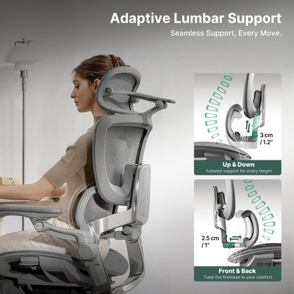 HINOMI H2 Pro Premium Ergonomic Office Chair - Comfy Home Office Desk Computer Chair with Adjustable Back Support, Swivel Wheels, Flip-up Arms, Comfortable Mesh Seat for Desk Work (Gray)
