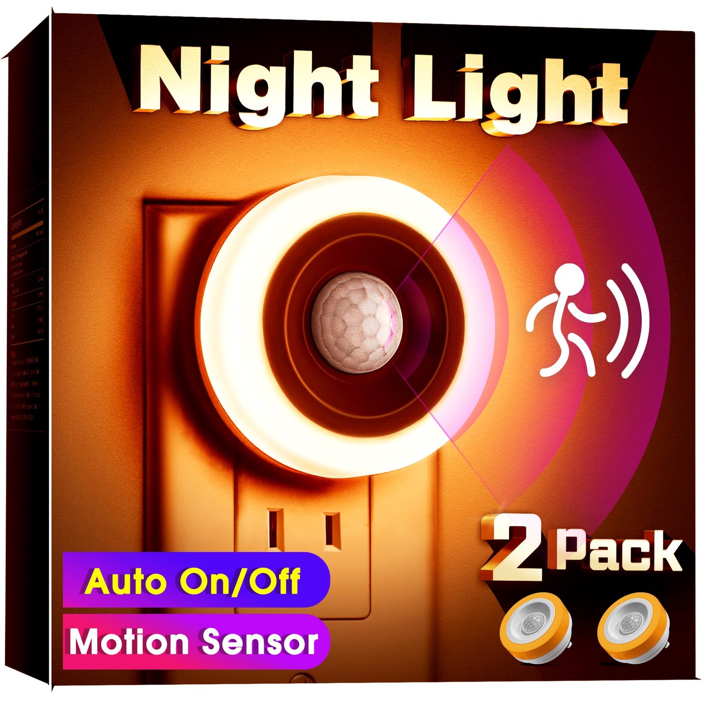 Briignite Motion Sensor Night Light, 4 Pack, Night Lights Plug into Wall, Auto On/Off Motion Activation Nightlight, Energy-Saving 0.6W LED, Daylight White, Ideal for Kids, Bedroom, Bathroom