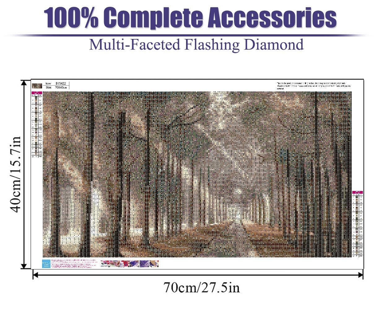 BOHADIY Forest Diamond Painting Kits for Adults 5D Large Landscape Diamond Art Kits for Adults Full Drill Woods Diamond Art Painting Kits Gem Art Kits for Wall Decor 27.5x15.7Inch Sunshine Tree