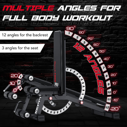 Adjustable Weight Bench, Commercial Grade 1200LB Workout Bench Press Set for Home Gym Strength Training Exercise, Incline Bench with 12+3 Adjustable Backrest&Seat Positions for Full Body Fitness