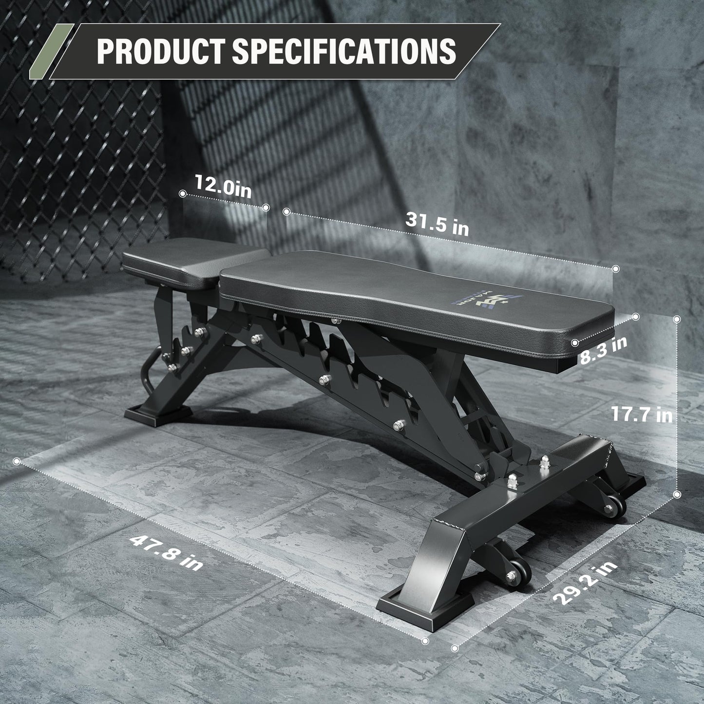 MAJOR FITNESS Adjustable Weight Bench (Elite Version) - 1300LBS Capacity, 32 Positions for Strength Training, Bench Press, and Full-Body Workouts for Home or Garage Gym, Black