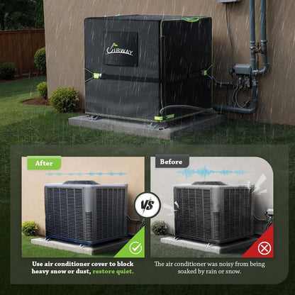 UIRWAY Air Conditioner Covers, Heavy Duty Outdoor Waterproof AC Protection Cover for Universal Square Units