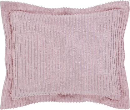 Better Trends Jullian Collection Standard Sham, 100% Cotton Tufted, Super Soft Lightweight, Pink Bold Stripes