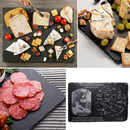 IHDYPPEW 3 Pack 12 x 16 Inch Slate Cheese Boards, Black Square Slate Charcuterie Boards, Natural Charcuterie Stone Plates for Parties, Gifts, and Special Events, Cheese, Sushi, Food.
