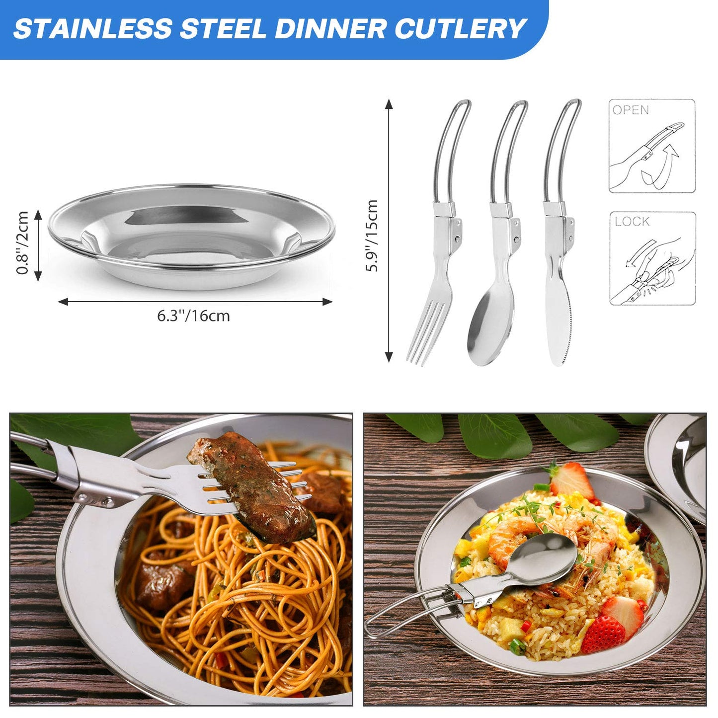 Odoland 16pcs Camping Cookware Set with Folding Camping Stove, Non-Stick Lightweight Pot Pan Kettle Set with Stainless Steel Cups Plates Forks Knives Spoons for Camping Backpacking Outdoor Picnic