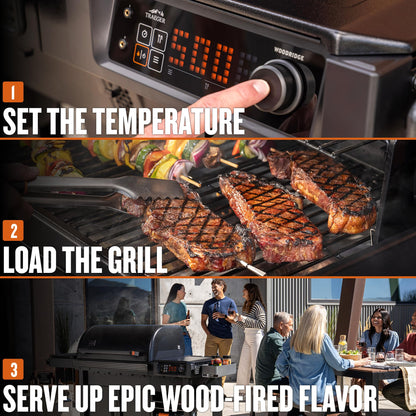 Traeger Woodridge Elite Electric Wood Pellet Grill and Smoker, 970 Sq. in., Side Sear Station, WiFIRE Technology, Super Smoke Mode, Outdoor Pellet Smoker Grill with Insulated Body, TFC97XLH