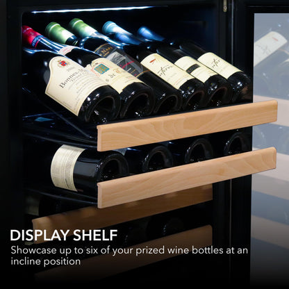 Whynter BWR-1642DZ 164 Built-in or Freestanding Stainless Steel Dual Zone Compressor Large Capacity Wine Refrigerator Rack for Open Bottles and LED Display, Black