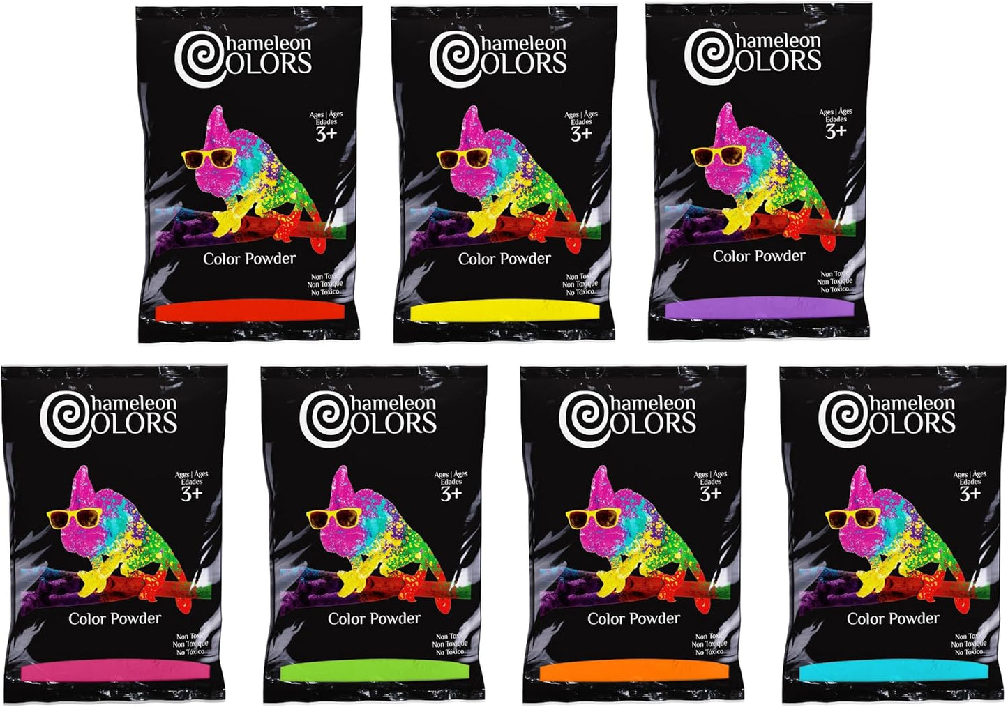1 lb (7 Pack), Set, Chameleon Colors Color Powder, Bags Rainbow Holi Festival, Color Run, Gender Reveal