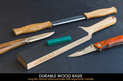 BeaverCraft DIY01 Wood Carving Kit LS6P1 Stropping Kit Leather Strop Kit with Sharpening Polishing Compound Knife Stropping Block