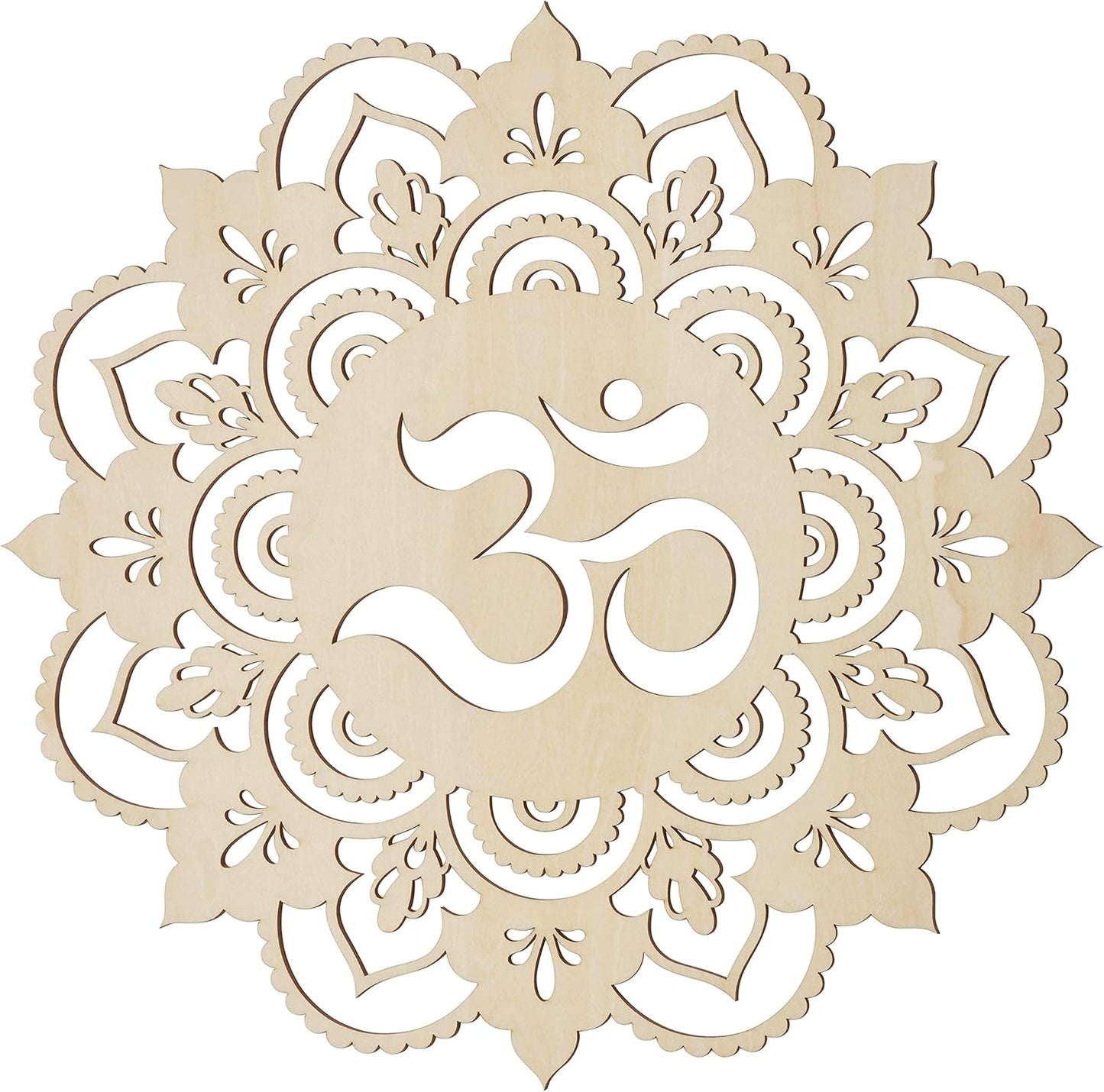 Fourth Level MFG 12" Sacred Om Wood Wall Art - Sacred Geometry Mandala, Zen Home Decoration for Yoga and Meditation