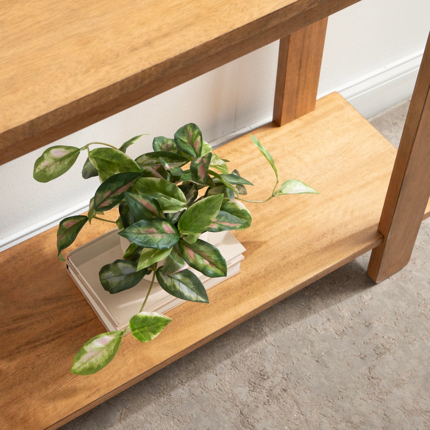 Kate and Laurel Foxford Tiered Rectangle Console Table, 42 x 14 x 30, Natural Brown, Transitional Two-Tier Wood Entryway Table with Storage for Use as Living Room Behind Couch Table