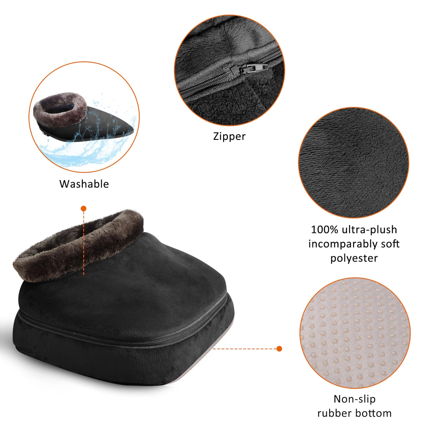 Snailax 2-in-1 Shiatsu Foot and Back Massager with Heat - Kneading Foot Warmer, Electric Feet Massage, Massagers for Back,Leg,Gifts for Women,Men