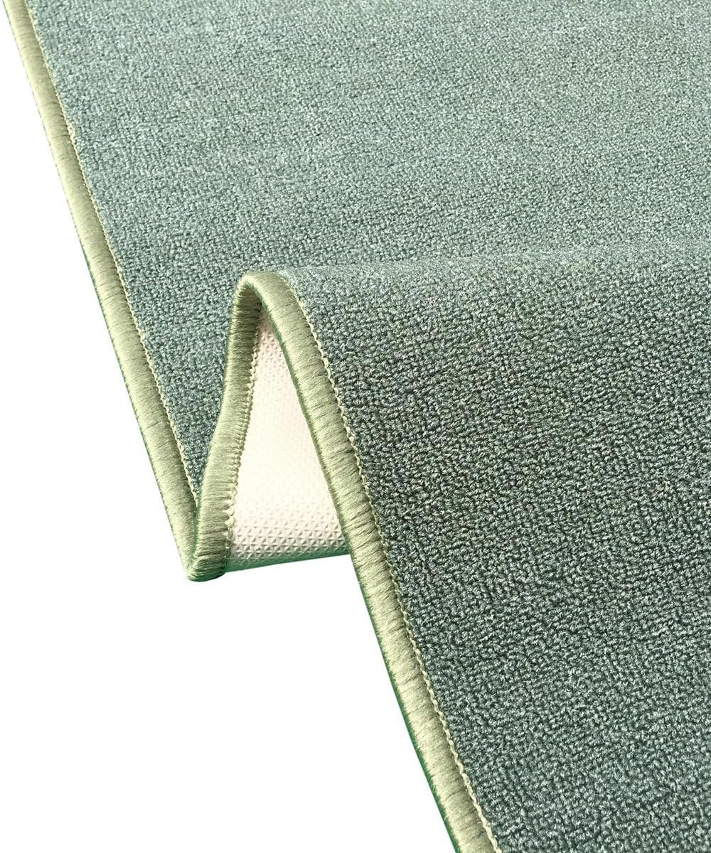 Kapaqua Solid Color Runner Rug, Non Slip Rubber Backing, Custom Length for Hallway Stair Kitchen Living Room, Hunter