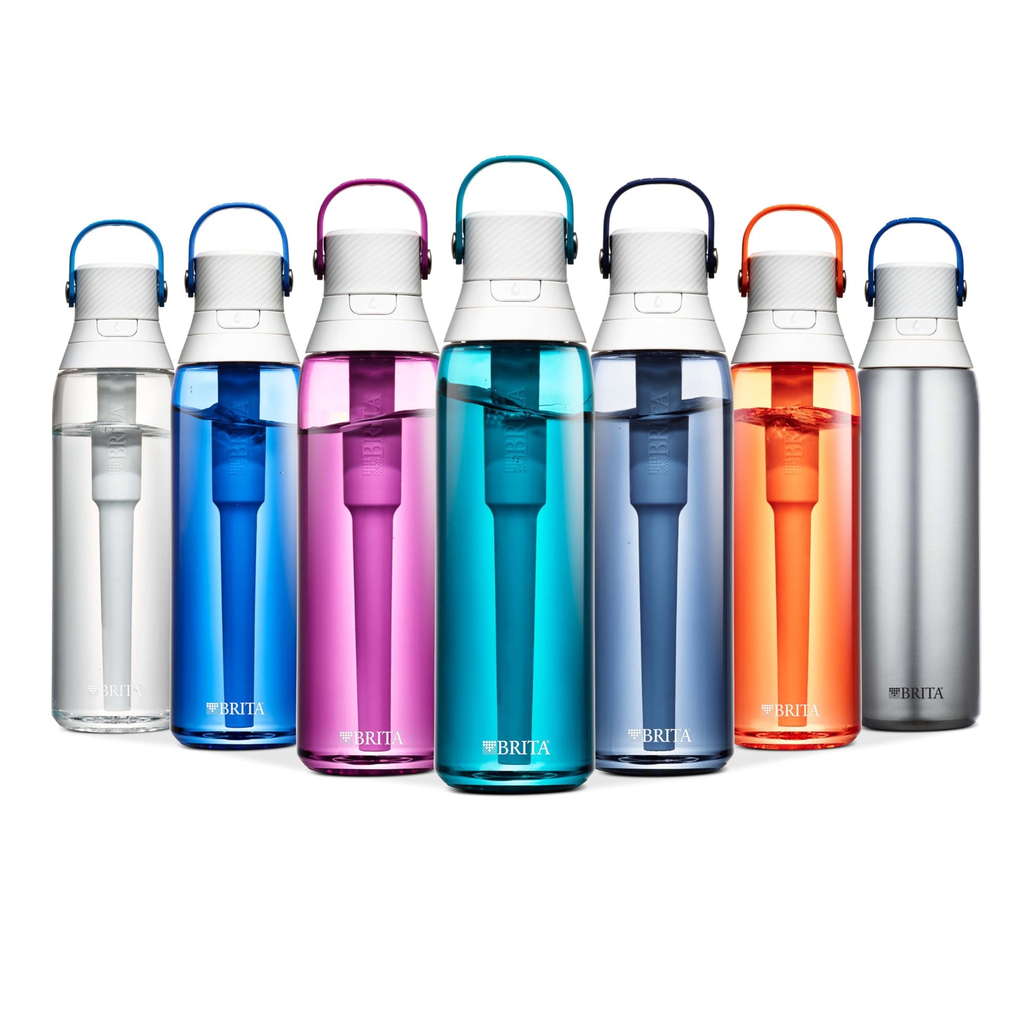 Brita Insulated Filtered Water Bottle with Straw, Reusable, Christmas Gift and Stocking Stuffer For Men and Women, BPA Free Plastic, Night Sky, 26 Ounce